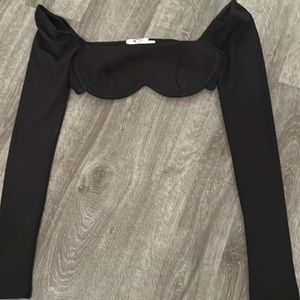 Black princess polly crop top